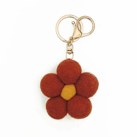 Felt Flower Keychain | Red