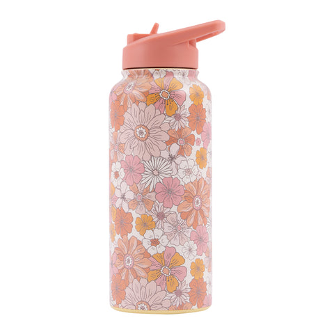 Retro Floral Water Bottle 950ml