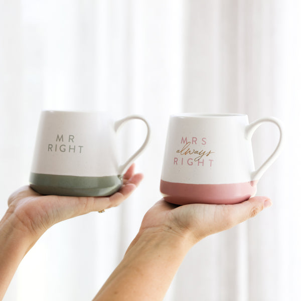 Mr & Mrs Right Mug Gift Set