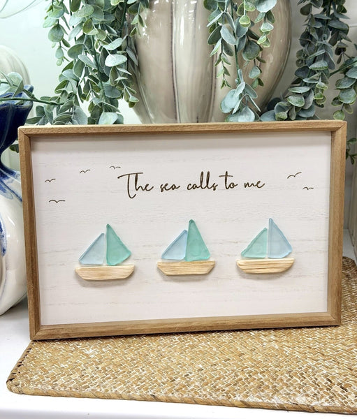 The Sea Calls Sea Glass Wall Art