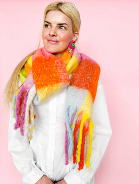 Colourful Waffle Scarf
