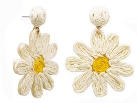 Natural Raffia Daisy Earrings | Tiger Tree