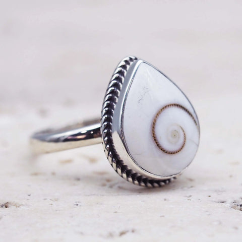 Shiva Shell Teardrop Ring