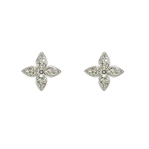 Silver Flower Studs