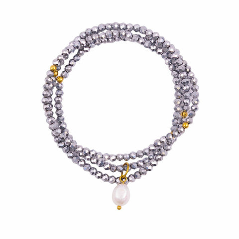 Silver Mist Crystal Bracelet / Necklace Wrap