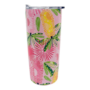 Pink Banksia Double Walled Stainless Steel Smoothie Cup