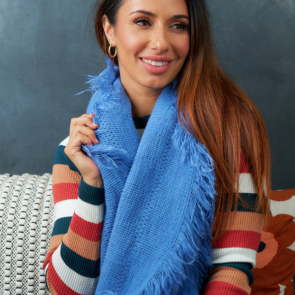 Blue Fringe Snood