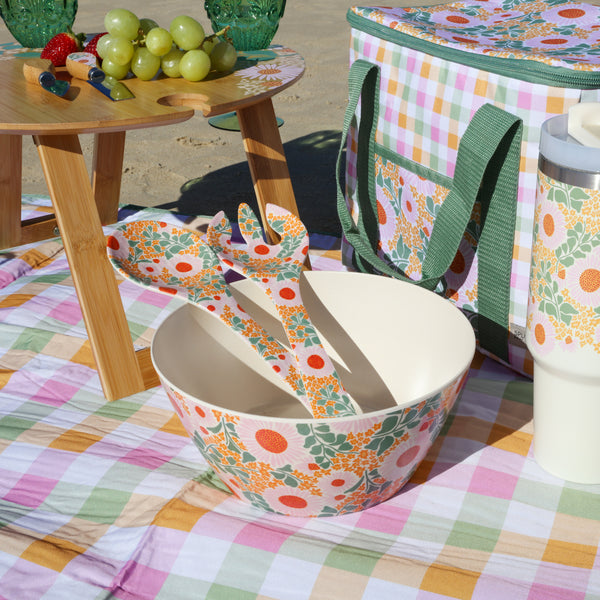 Spring Floral Picnic Salad Bowl