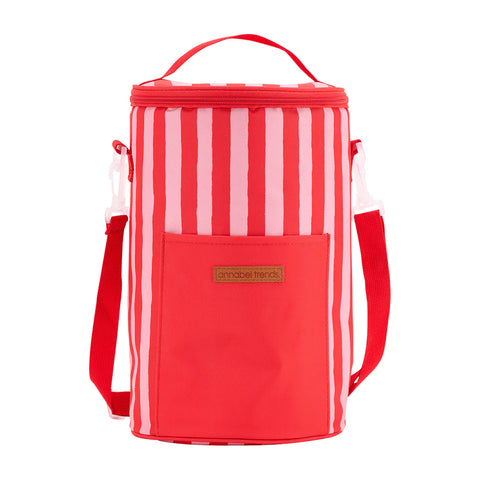 Red Stripe Picnic Barrel Cooler Bag