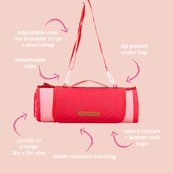 Red Stripe Picnic Mat