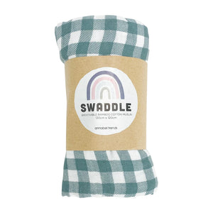 Muslin Swaddle | Gingham Olive