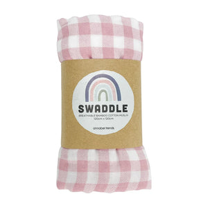 Muslin Swaddle | Gingham Pink