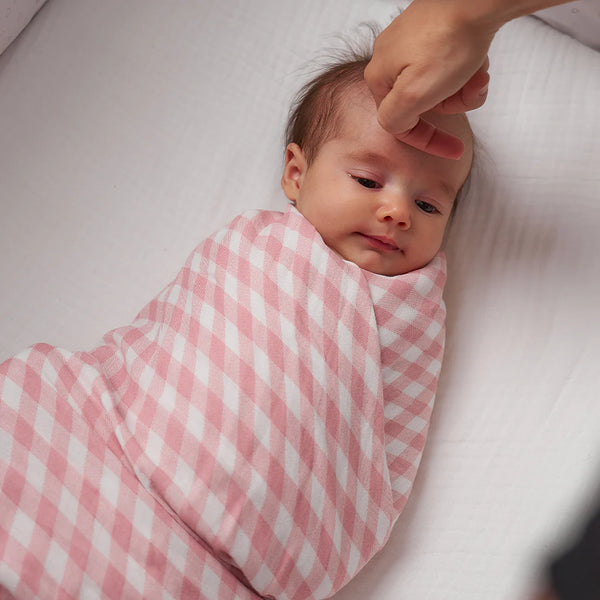 Muslin Swaddle | Gingham Pink