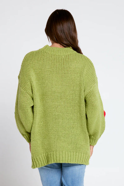 Green Daisy Knit Jumper