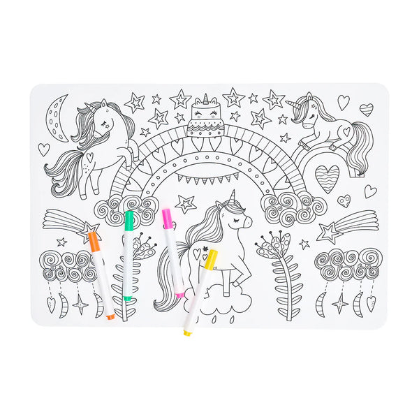 Unicorns Silicone Colouring Placemat