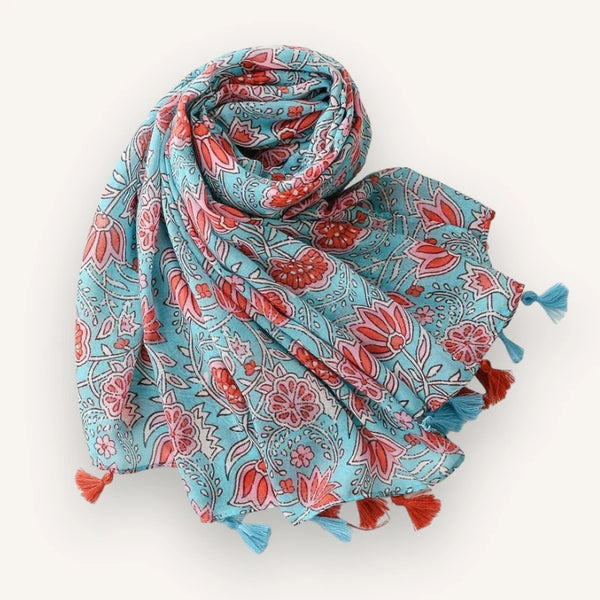 Blue Boho Scarf