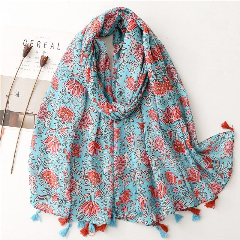 Blue Boho Scarf