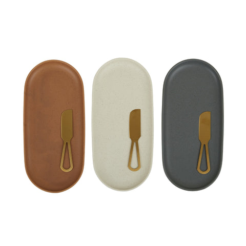 Viv Ceramic Plate & Knife Set