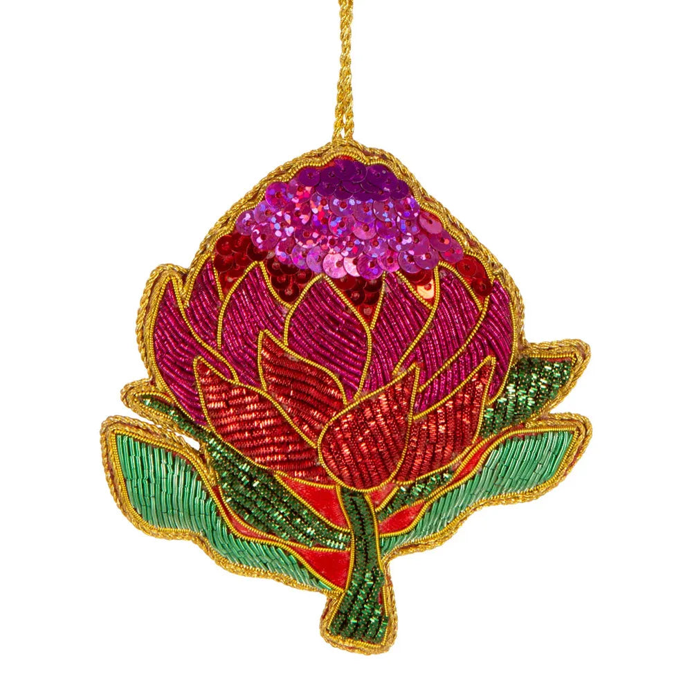 Sequin Waratah Hanging Decoration