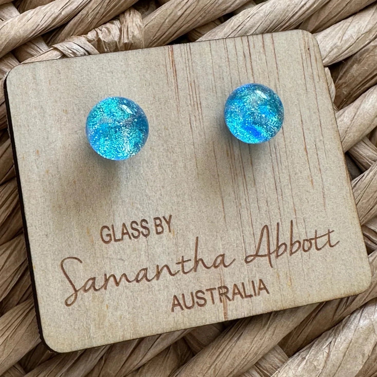 Waterbaby Blue Glass Studs | Samantha Abbott