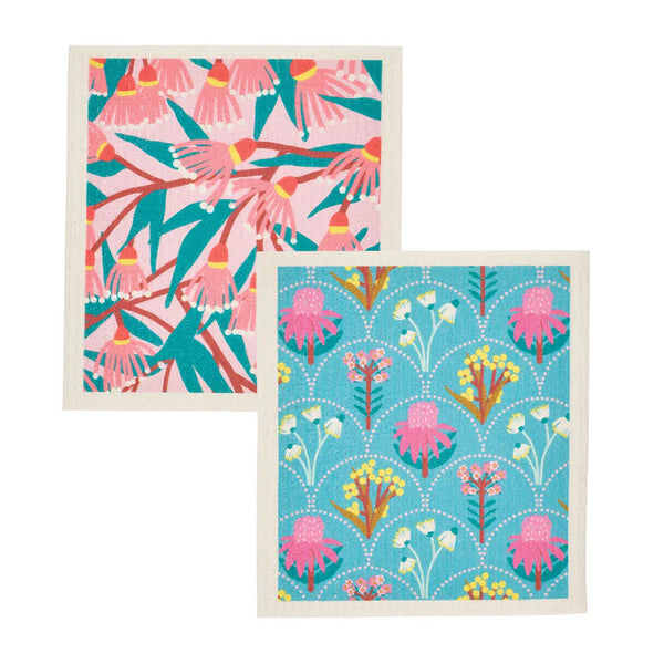 Wildflower Swedish Style Dish Cloths 2pc