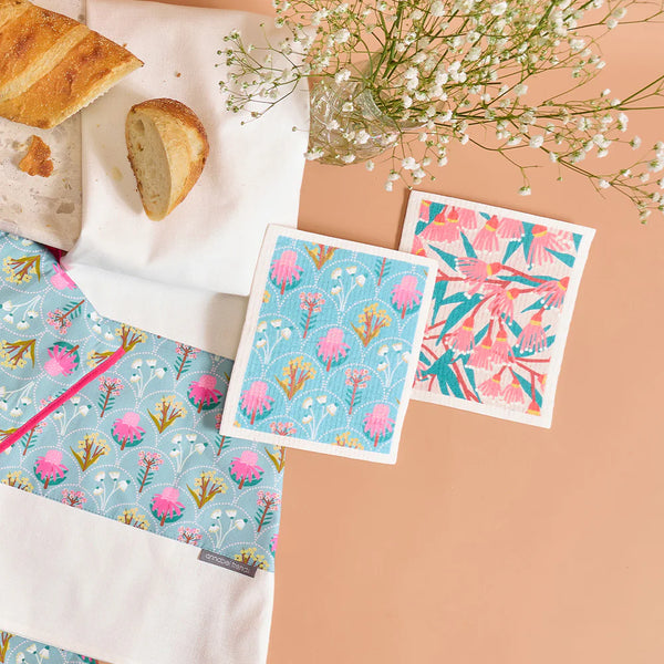 Wildflower Swedish Style Dish Cloths 2pc