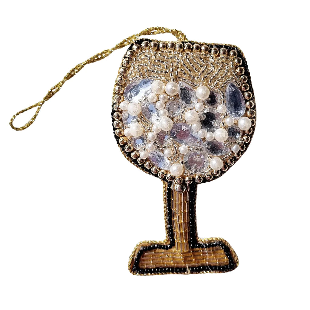 Wine Glass Beaded Hanging Decoration