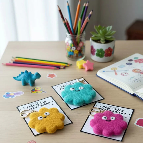 Sunny Feel Good Fuzzy Friend Bag Keychain