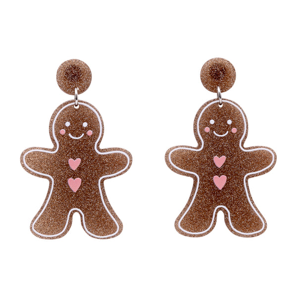 Gingerbread Man Christmas Earrings