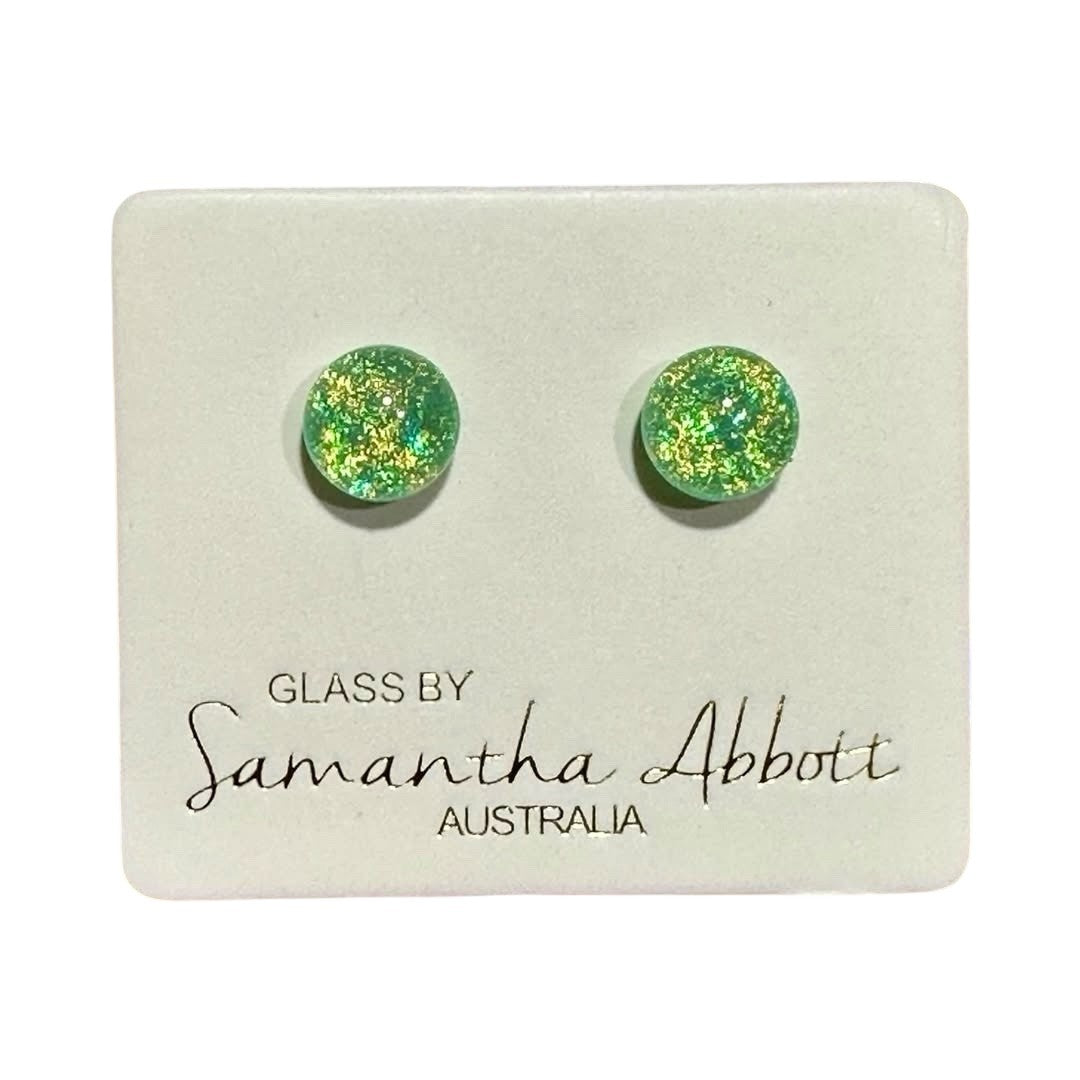 Green Gold Earrings | Samantha Abbott Glass
