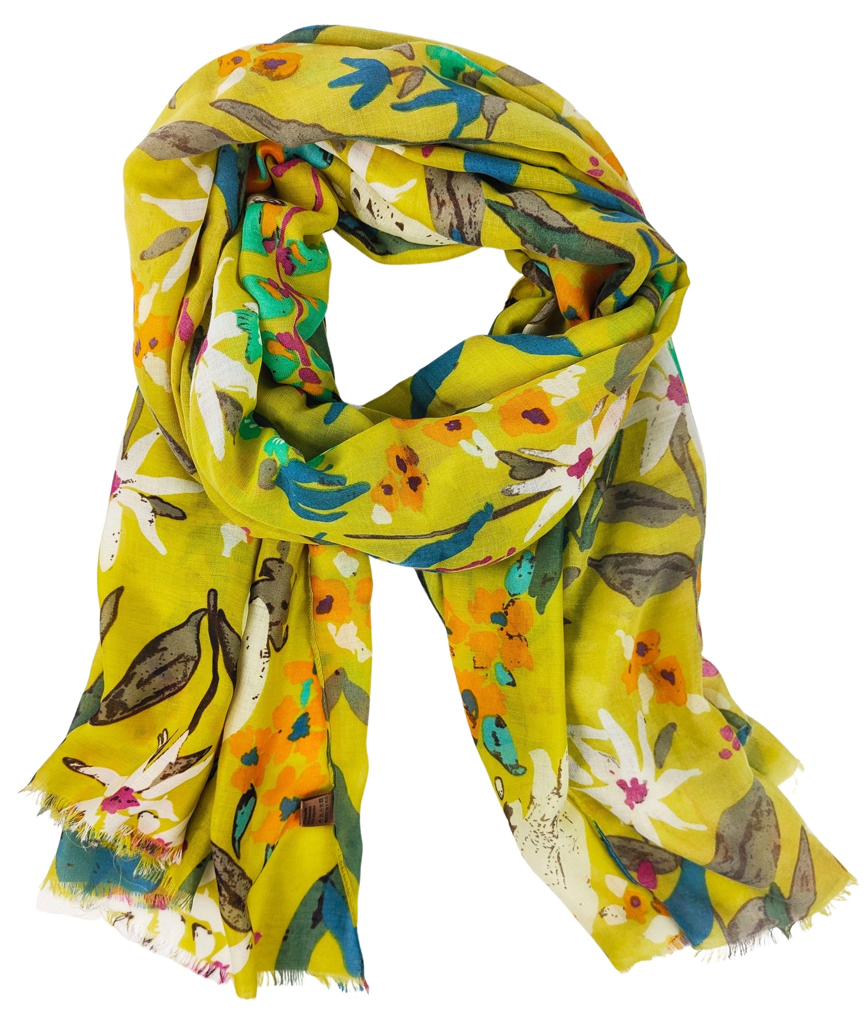 Ivy Floral Scarf | Yellow