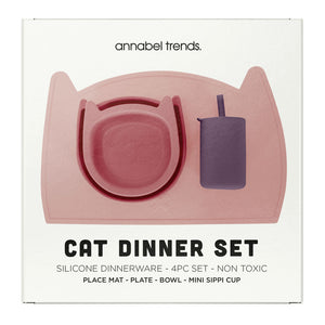 Silicone 4pc Dinner Set | Cat