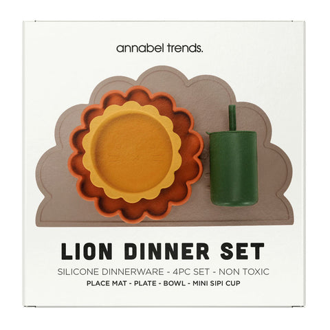Silicone 4pc Dinner Set | Lion