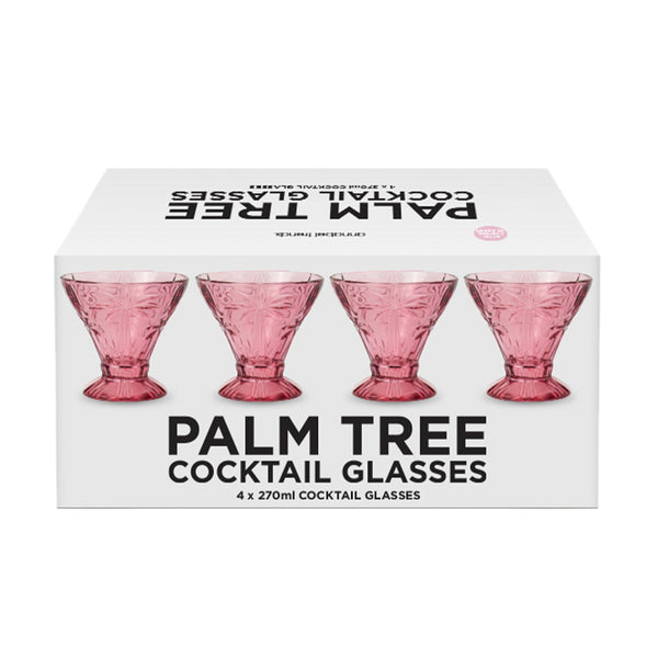Palm Tree Cocktail Glass Set | Pink