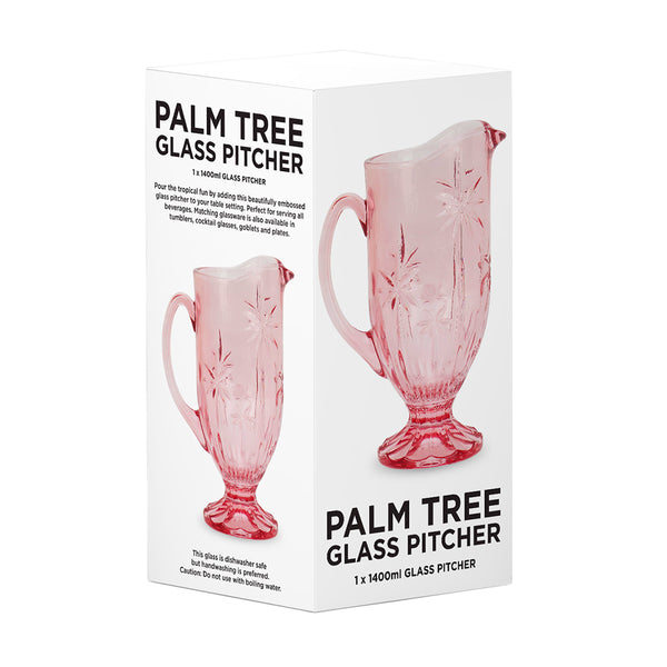 Palm Tree Glass Jug | Pink