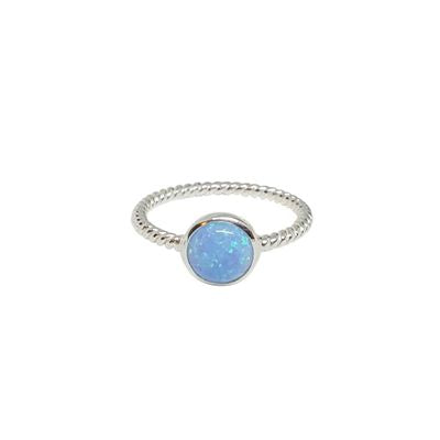 Round Opal Ring | Blue