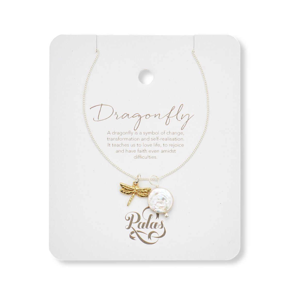 Palas Pearl Amulet Necklace | Dragonfly