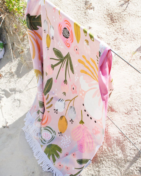 Double Sided Quick Dry Beach Towel | Peony Bloom