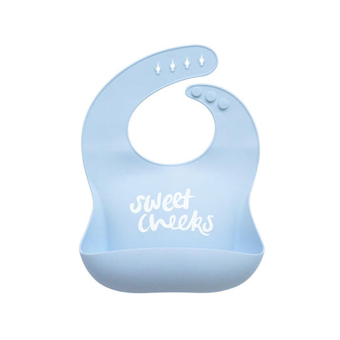 Silicone Baby Bib | Sweet Cheeks Blue