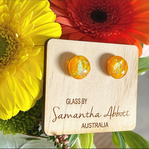 Walking On Sunshine Glass Studs by Samantha Abbott