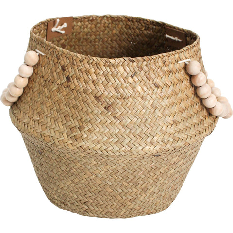 Woven Beaded Belly Basket