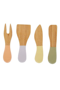 Pastel Bamboo Cheese Knives Set