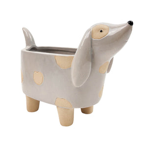 Grey Dog Pot