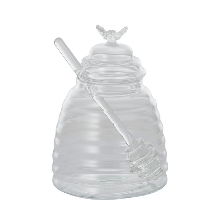 Hive Glass Honey Pot w Dipper