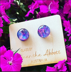 Sassy Violet Glass Studs | Samantha Abbott