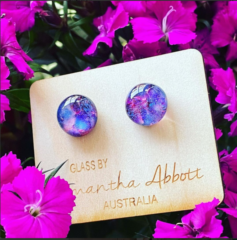 Sassy Violet Glass Studs | Samantha Abbott