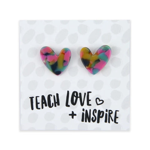 Resin Heart Studs | Teach Love Inspire