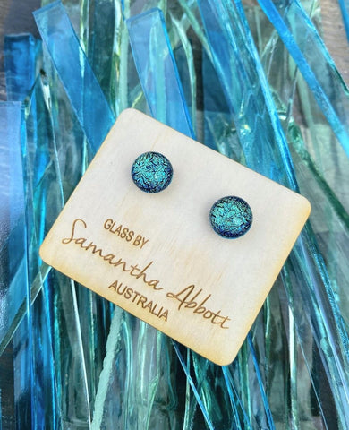 Teal Sparkle Earrings | Samantha Abbott Glass