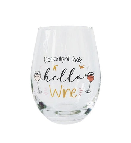 Goodnight Kids Wine Glass