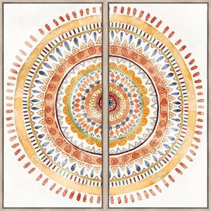 Tribal Mandala Framed Wall Art | Set of 2